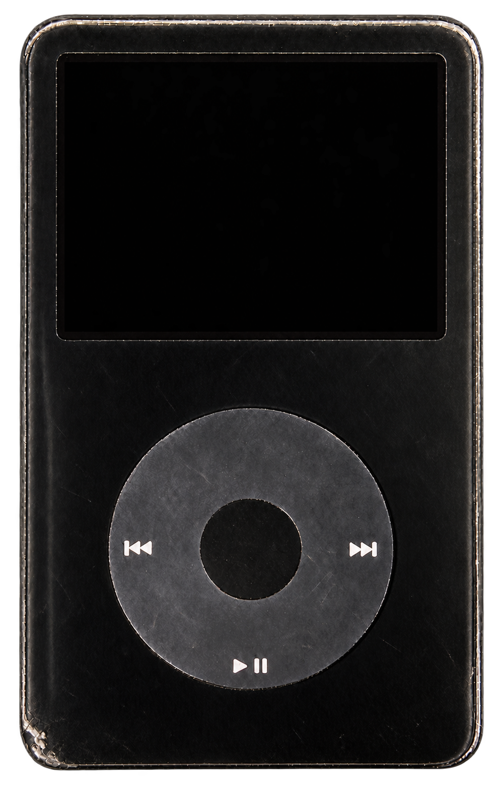 iPod negro sobre suelo de hormigón agrietado